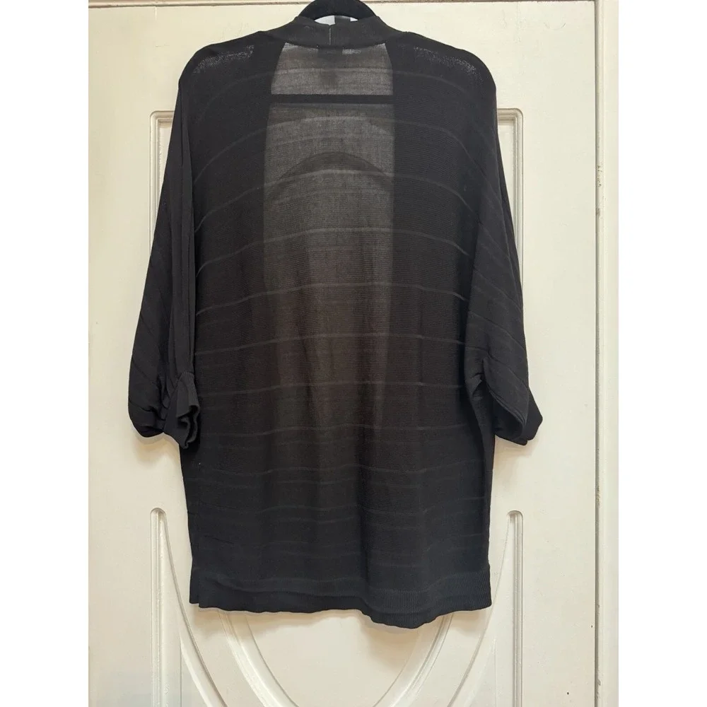 Chico's‎ Size 1 Black Shrug Style Open Kimono Jacket